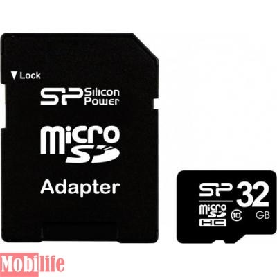 Silicon Power 32 GB microSDHC Class 10 + adapter - 516217