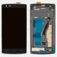 Дисплей для OnePlus One, A0001 с сенсором и рамкой Черный Original