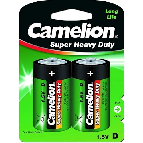 Батарейка Camelion D, R20 2шт Green Цена упаковки. - 525605