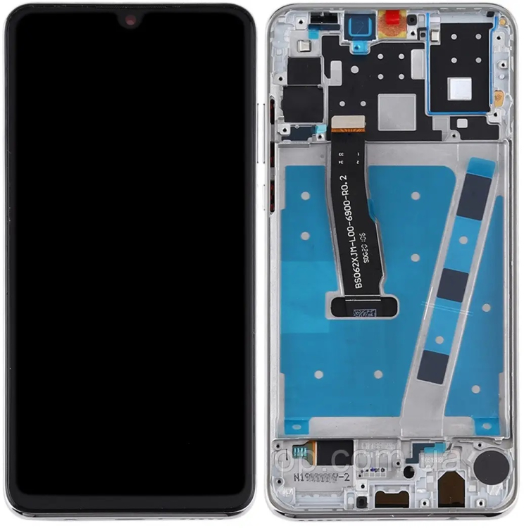 Дисплей для Huawei P30 Lite, Nova 4e с сенсором и рамкой белый Оригинал - 566183