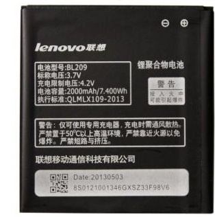 Аккумулятор для Lenovo BL209 A706, A788T, A820E, A760, A516, A378T, A398T (2000mAh), Оригинал - 538488