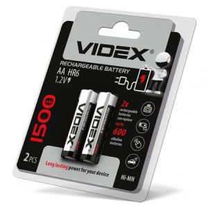 Акумулятор Videx AA R06 Ni-MH 1500 mAh 2шт Ціна за 1 елемент - 561797 Акумулятор Videx AA R06 Ni-MH 1500 mAh 2шт Ціна за 1 елемент - 561797