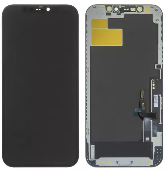 Дисплей для Apple iPhone 12, 12 Pro с сенсором и рамкой, черный, оригинал - 910904