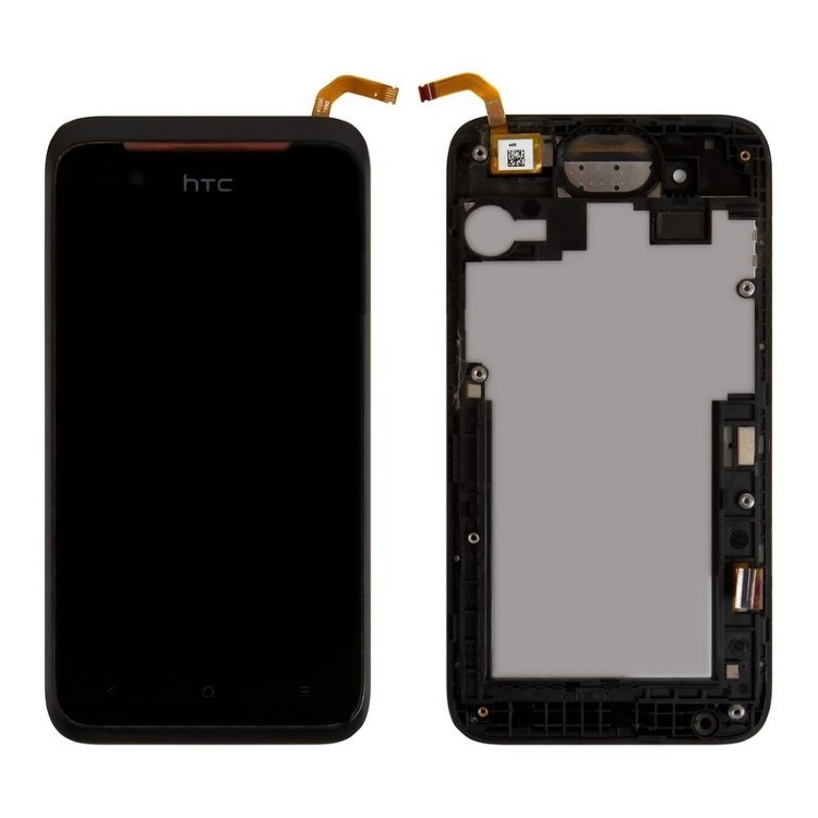 Дисплей для HTC Desire 210 Dual Sim с сенсором и рамкой черный - 549735