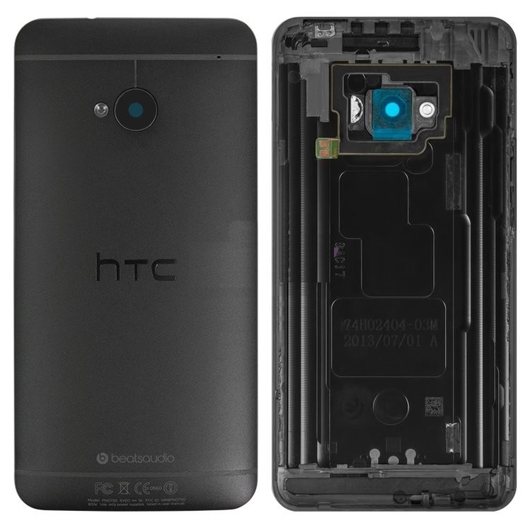 Задняя крышка HTC One M7 801e черная - 541242