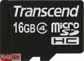 Карта памяти Transcend 16 GB microSDHC class 4 + SD Adapter TS16GUSDHC4
