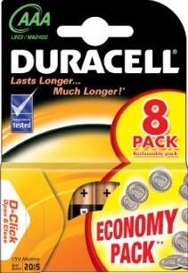 Батарейка Duracell AAA LR03 bat Alkaline 8шт Basic Цена упаковки. - 500936