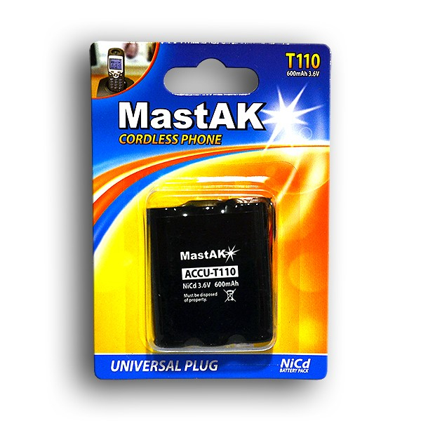 Аккумулятор Mastak для Panasonic KX-A36 P-P501, P-P504, KX-TCA8, T110 3,6V 600mAh Type1 - 561398