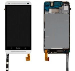 Дисплей HTC One M7 801e с сенсором и рамкой серебристый - 544974