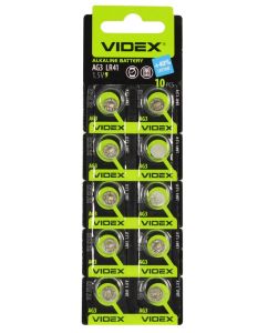 Батарейка Videx AG3 (LR41, G3, 192, SR41W, GP92A, 392) 10шт Цена упаковки - 561199
