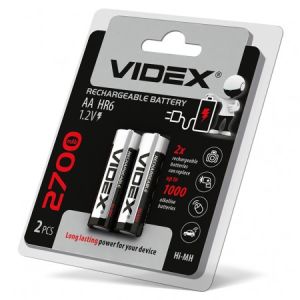 Акумулятор Videx AA R06 Ni-MH 2700 mAh 2шт Ціна за 1 елемент - 561800 Акумулятор Videx AA R06 Ni-MH 2700 mAh 2шт Ціна за 1 елемент - 561800