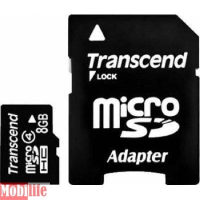 Карта памяти Transcend 8 Gb microSDHC class 4 + Adapter - 502578