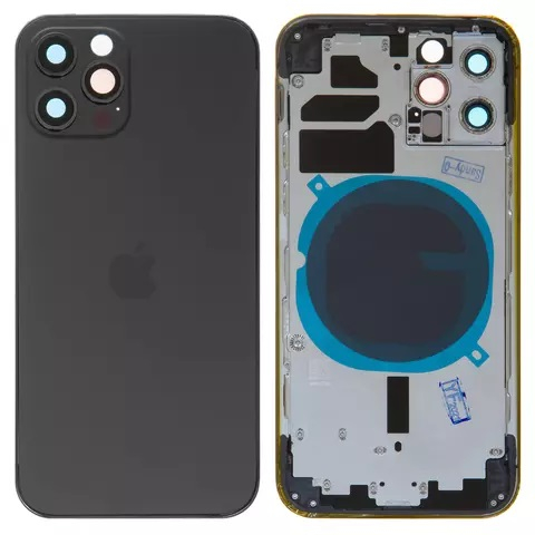 Корпус для Apple iPhone 12 Pro, серый, с держателем SIM карты, с боковыми кнопками, Graphite - 909128
