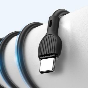 Дата-кабель USB XO NB200 2.1A Quick Charge Type-C 1m прогумований black - 914501 Дата-кабель USB XO NB200 2.1A Quick Charge Type-C 1m прогумований black - 914501
