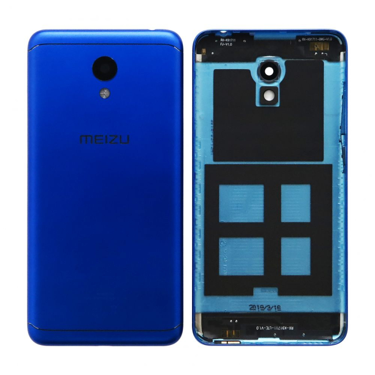 Задняя крышка Meizu M6 (M711H) с стеклом камеры и боковыми кнопками, синий - 556535
