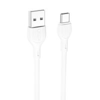 Дата-кабель USB XO NB200 2.1A Quick Charge Type-C 1m прогумований white