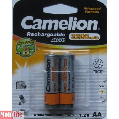 Аккумулятор Camelion AA R06 2шт 2200 mAh Ni-MH Цена упаковки. - 530217