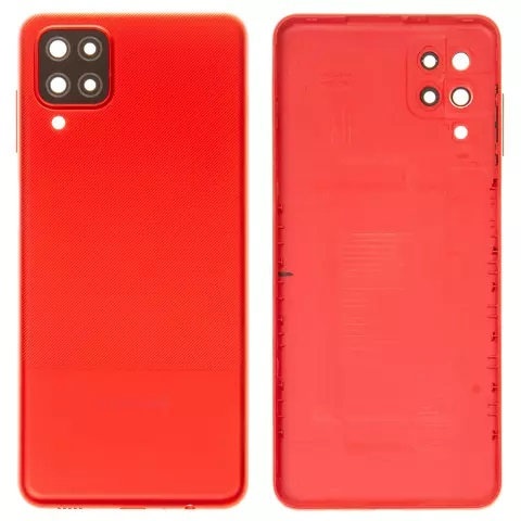 Задняя крышка Samsung A125, Galaxy A12 (2020) с стекло камеры и боковыми кнопками, красный - 912153