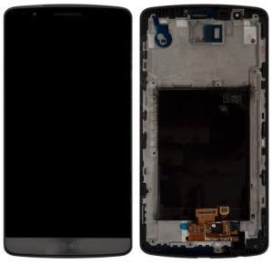 Дисплей для LG G3 D855, D858, D859 з сенсором і рамкою Сірий - 548845