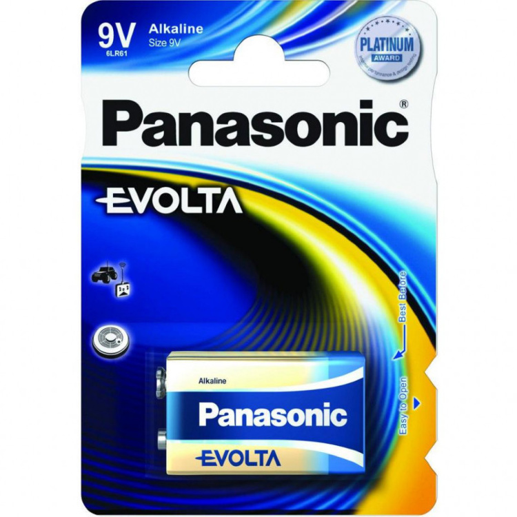 Батарейка Panasonic 9V крона 6LR61 Evolta 1шт. - 531418