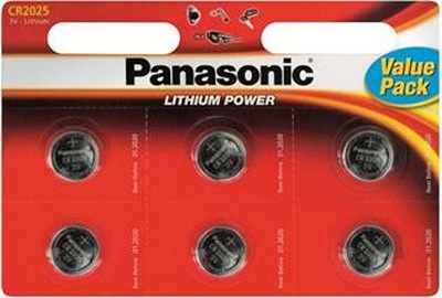 Батарейка Panasonic CR2025 bat 3B Lithium 6шт CR-2025EL6B Цена упаковки. - 532615