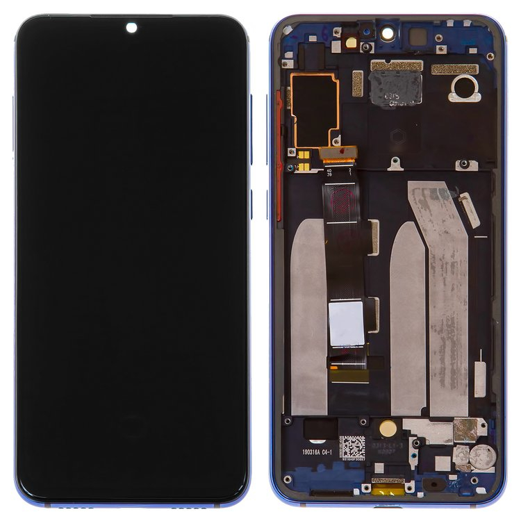 Дисплей для Xiaomi Mi9 SE с сенсором и рамкой Синий Оригинал - 564485