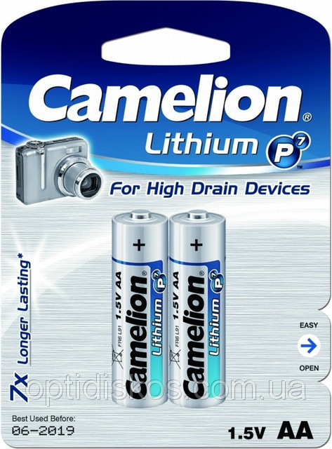 Батарейка Camelion AA FR06 2шт. (Lithium ) Цена 1 елемента - 525595