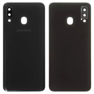 Задняя крышка Samsung A205 Galaxy A20 с стеклом камеры, черный - 912155
