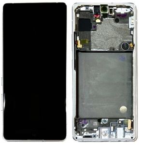 Дисплей Samsung A716 Galaxy A71 5G (2020) с сенсором и рамкой, белый, оригинал - 912257