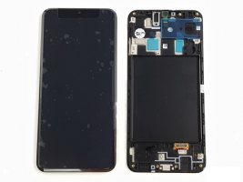Дисплей Samsung A20, A205F (2019) з сенсором і рамкою Чорний (OLED)