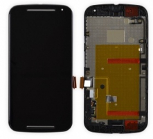 Дисплей для Motorola XT1062 Moto G2, XT1063, XT1064, XT1068 с сенсором и рамкой черный
