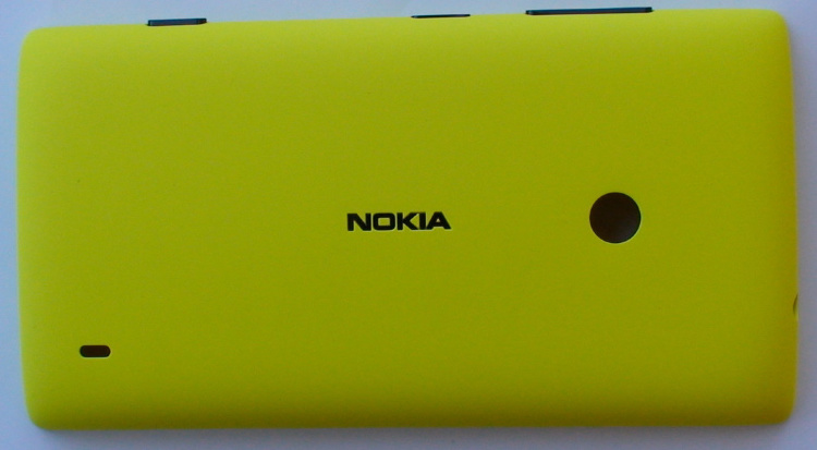 Задняя крышка Nokia 520 Lumia, 525 Lumia, RM-914 с боковыми кнопками желтая - 546278