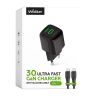Сетевое зарядное устройство WALKER WH-71 (GAN 30W) + Type-C to Type-C, black - 922955