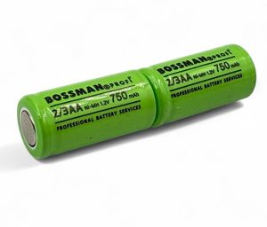 Аккумуляторная сборка Bossman 14560 (2*2/3AA) 750mAh, 2.4v, Ni-Mh - 929387