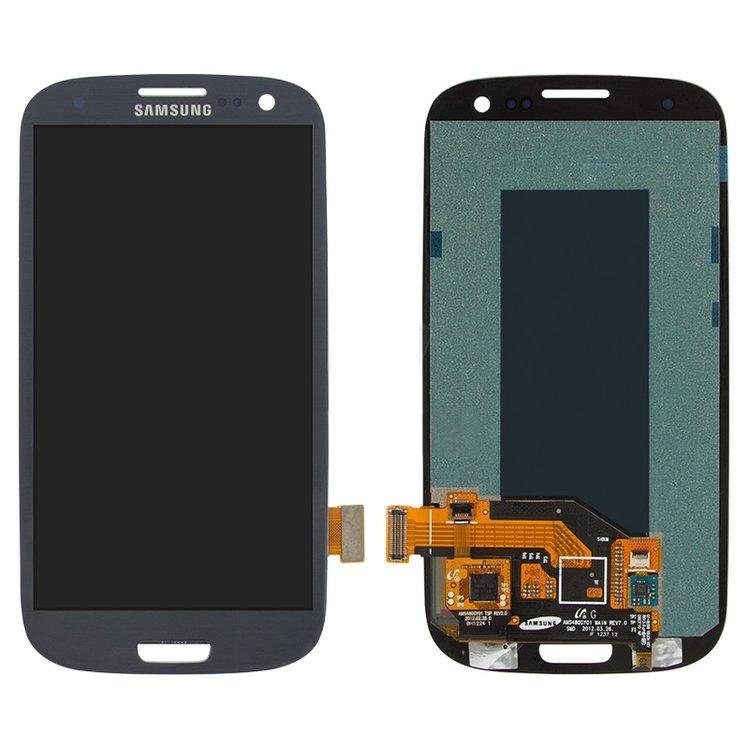 Дисплей для Samsung I747 Galaxy S3, I9300 Galaxy S3, I9305 Galaxy S3, R530 с сенсором Синий Original - 527031