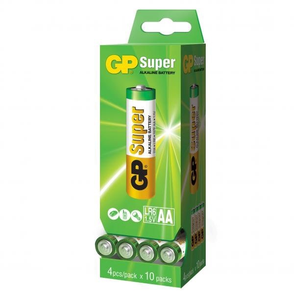 Батарейка GP AA LR06 Super 40шт Цена упаковки. (бокс 15A-2DP40) - 559521