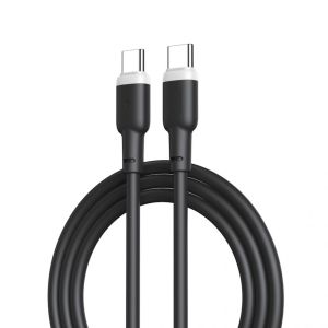 Дата-кабель USB XO NB208B 60W Type-C to Type-C м'який силіконовий black - 914508
