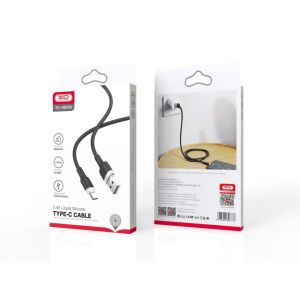 Дата-кабель USB XO NB208B 60W Type-C to Type-C м'який силіконовий black - 914508