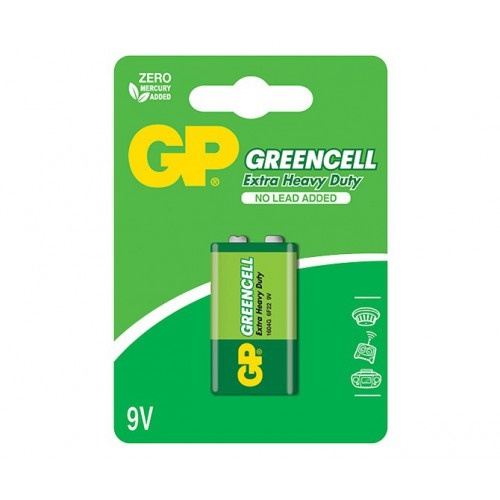 Батарейка GP 6F22 Крона 9V 1шт Greencell (1604GLF-U1) - 559522