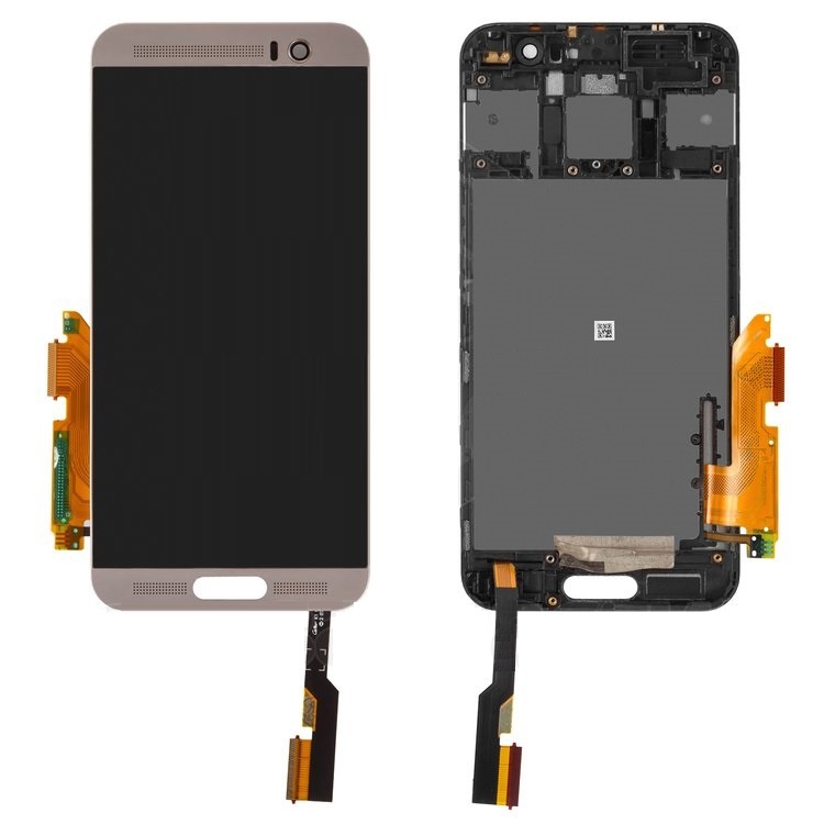 Дисплей для HTC One M9 + (Plus) з сенсором і рамкою сріблястий - 551951