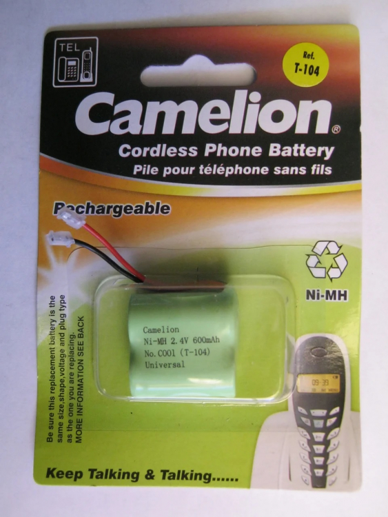 Аккумулятор Camelion C001 (T-104, T104 600 mAh) - 540057