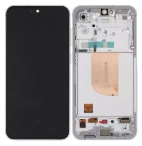 Дисплей Samsung SM-S711 Galaxy S23 FE 5G (2023) с сенсором и рамкой, белый, оригинал - 919376