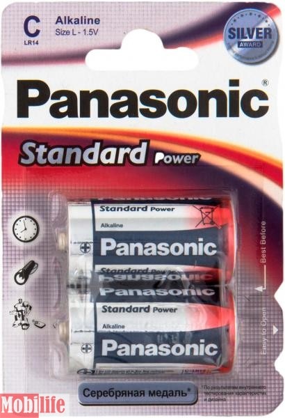 Батарейка Panasonic C LR14 Standart Power 2шт Цена 1шт. - 526249
