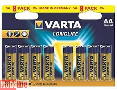 Батарейка Varta AA LR06 8шт LongLife Extra 04106101418 Цена 1шт. - 512459
