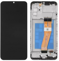 Дисплей Samsung A037 Galaxy A03s 2021 с сенсором и рамкой Черный Оригинал (желтый шлейф 160.5x72мм)