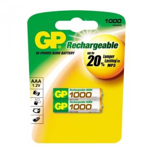 Аккумулятор GP AAA R03 Ni-MH 1000 mAh 2шт Цена за 1 елемент - 556844
