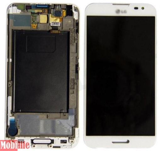 Дисплей LG E980, E985, E986, E988 Optimus G Pro з сенсором і рамкою білий Оригінал - 537012