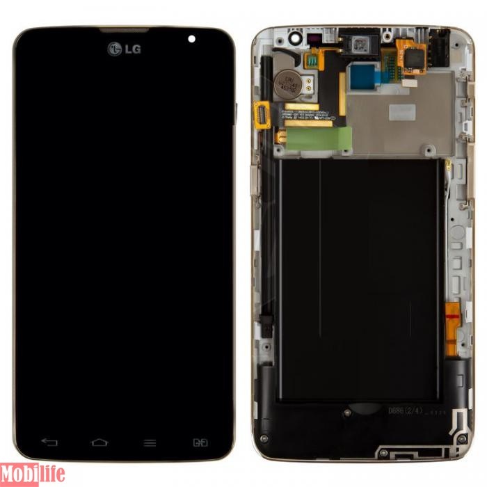 Дисплей (екран) для LG D686 G Pro Lite Dual з сенсором і рамкою золотистий - 549556