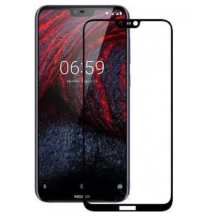 Защитное стекло Nokia 6.1 Plus, X6 (2018), 3D Черное - 563906