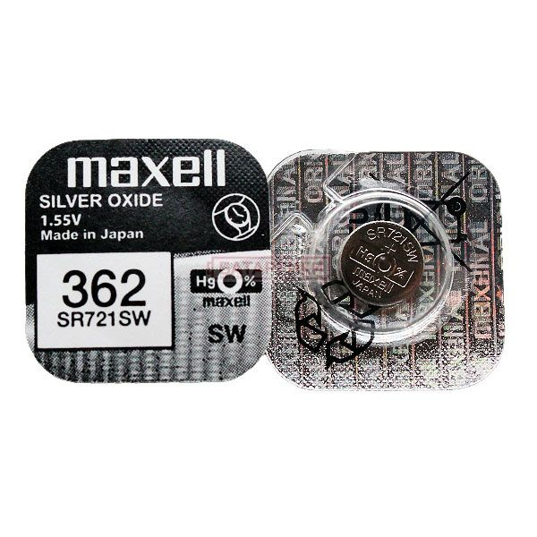 Батарейка часовая Maxell 362, V362, D362, SR721SW, SR58, 601 Цена за 1 елемент - 528634